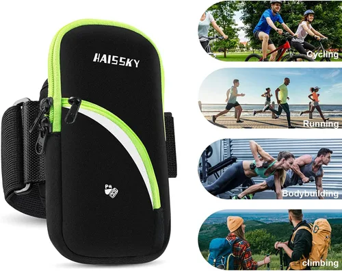 Vista 6 de Brazalete para teléfono celular para correr, entrenamiento, ejercicio, deportes, bandas de brazo, bolsa de bolsa, brazalete para correr para iPhone