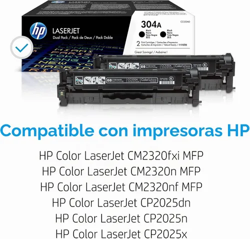 Vista 2 de HP -Cartucho de tóner original para impresoras LaserJet. Color negro. CC530A 304A