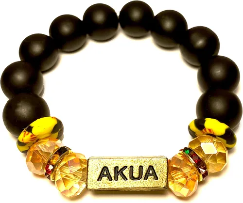 Vista 12 de Pulseras africanas tradicionales con nombre nacido en el día para mujeres de Ghana, materiales naturales, ajuste cómodo y holgado