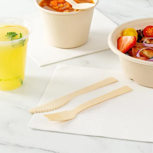 Vista 7 de Restaurantware Bambuddha - Cuchillos de madera de 7 pulgadas, 100 cuchillos de bambú desechables, acabado suave y duradero, cubiertos sostenibles
