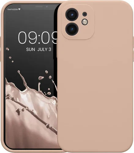 Vista 8 de kwmobile Funda compatible con Apple iPhone 12, funda delgada de silicona TPU para teléfono, acabado suave al tacto, remolino de coco
