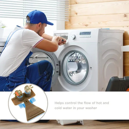 Vista 3 de GE Appliances WH13X26534 Conjunto de válvula de entrada de agua para lavadora