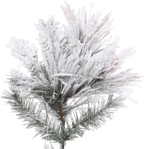 Vista 2 de Vickerman Árbol de Navidad flocado de pino Atka, K171145, verde, 4.5 pies