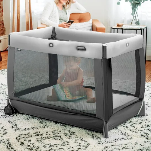 Vista 4 de Chicco Lullaby Zip - Juego portátil todo en uno, moisés y cambiador para bebés, barra de juguetes electrónica, juego para niños pequeños, apto