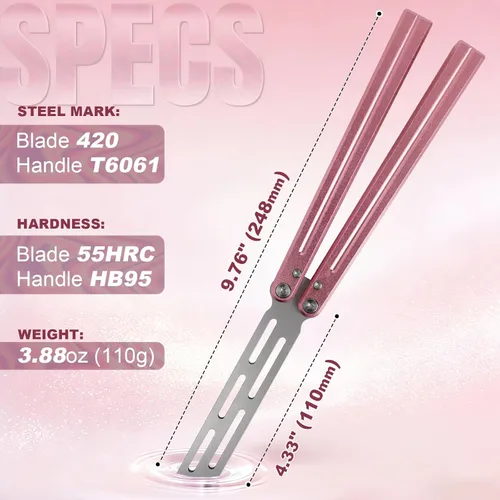 Vista 2 de Herramienta plegable de acero inoxidable, duradera y fácil de usar para el manejo diario (rosa)