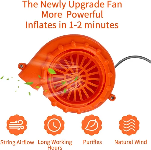 Vista 4 de Mini ventilador para disfraz de dinosaurio u otros trajes inflables de ropa de juego, naranja