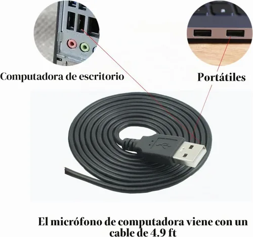 Vista 4 de LANDIBO Micrófono USB, micrófono de cuello de cisne de escritorio Plug and Play, adecuado para juegos, conferencias, transmisión y tutoriales K050