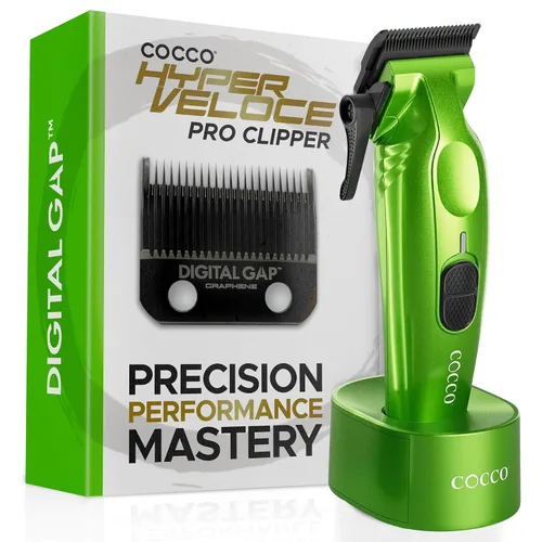 Vista 17 de Cocco Hyper Veloce Pro Clipper, Digital Gap Ambassador Graphene Taper Blade Profesional Clipper, Motor BLDC de alto par, totalmente metálico