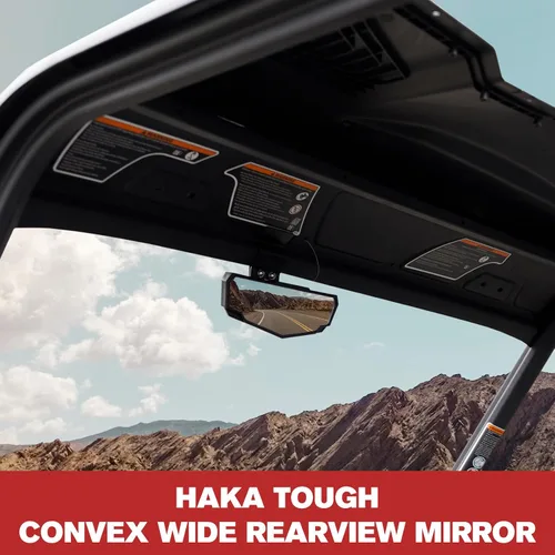 Vista 6 de HAKA TOUGH Espejo retrovisor central para Can Am Defender/Polaris Ranger, UTV Espejo retrovisor ancho convexo para Ranger 570 900 xp 1000 Crew