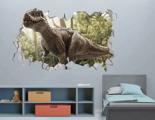 Vista 2 de Calcomanías de pared de dinosaurio, decoración de habitación de dinosaurio, decoración de pared de Raptor, decoración de pared de raftor, decoración