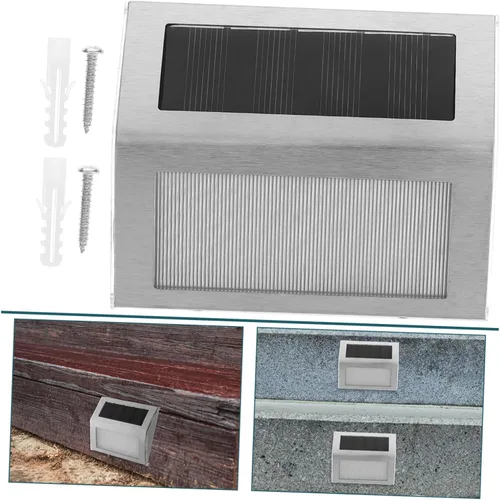 Vista 9 de DOITOOL Lar Step Lights para exteriores Paquete de 4 luces solares de acero inoxidable para escaleras, luces de escalón, lámpara de pared solar