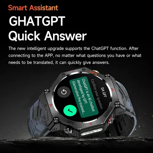 Vista 5 de Relojes inteligentes con GPS para hombre, altímetro militar, barómetro, brújula, llamadas Bluetooth, modos deportivos, linterna, reloj inteligente