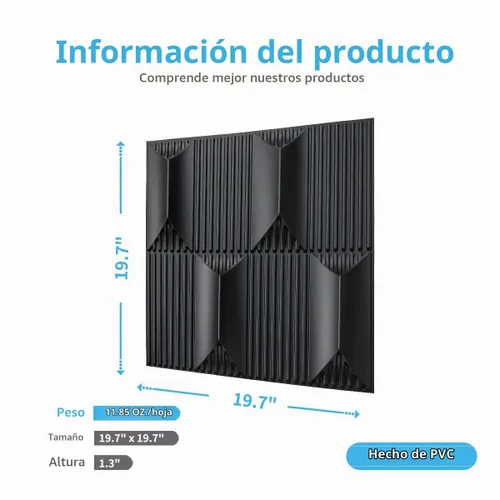 Vista 7 de Art3dwallpanels Panel de pared 3D de PVC para decoración de pared interior, 19.7 x 19.7 pulgadas, paneles de pared 3D de PVC, paneles de pared