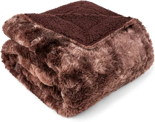 Vista 20 de PAVILIA - Manta de piel sintética reversible con diseño tie-dye color negro, suave, mullida y cálida, mantas y cobijas de sherpa para cama, manta