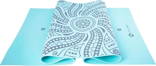 Vista 3 de CAP - Esterilla de yoga con correa de transporte, 0.197 in, diseño mandala, azul claro