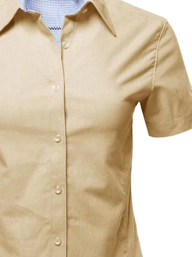 Vista 4 de A2Y Camisa básica duradera de manga corta con botones para mujer