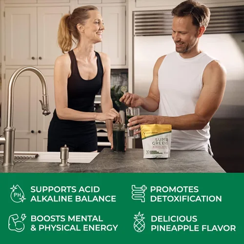 Vista 5 de Transformation Super Greens Superfood Green Juice Powder - Apoyo inmunológico y energético Ingredientes naturales Minerales desintoxicantes