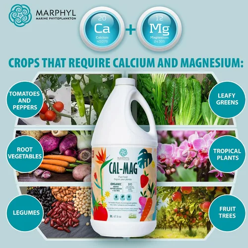 Vista 3 de MARPHYL Fertilizante líquido orgánico CALMAG, calcio + magnesio, corrige las deficiencias comunes de las plantas, para jardín, flores, verduras