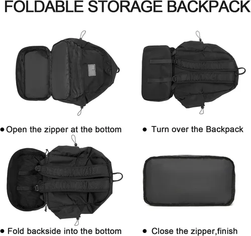 Vista 5 de seyfocnia Mochila de gimnasio para hombres, mochila táctica militar, bolsa de viaje con compartimento para zapatos, bolsa de gimnasio deportiva