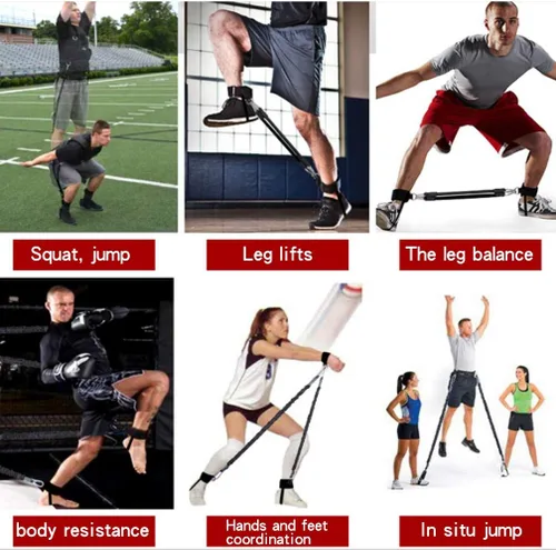 Vista 5 de Bandas de resistencia de velocidad y agilidad para entrenamiento vertical de salto en cuclillas boxeo MMA Taekwondo Karate Bounce Softbol Baloncesto