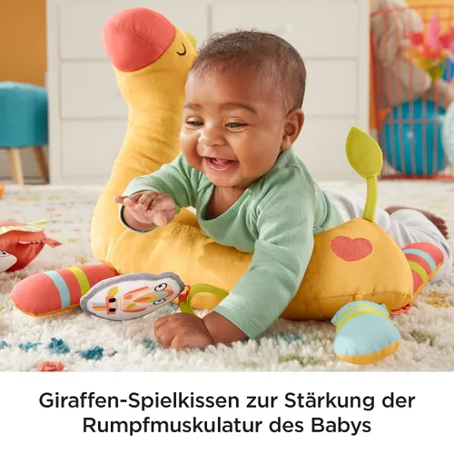 Vista 3 de Fisher-Price Go Wild Gym & Giraffe Wedge, gimnasio de actividades infantiles con gran alfombra de juego, juguete musical y cuña de apoyo