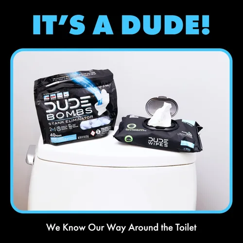 Vista 5 de DUDE Wipes DUDE Bombs - Eliminador de olores para inodoro, ambientador 2 en 1 y limpiador de inodoro, 1 paquete (40 cápsulas), mezcla desodorizante