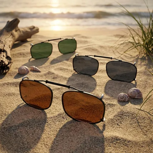 Vista 7 de Eyekepper Gafas de sol con clip para hombre, lentes marrones, 2.047 x 1.260