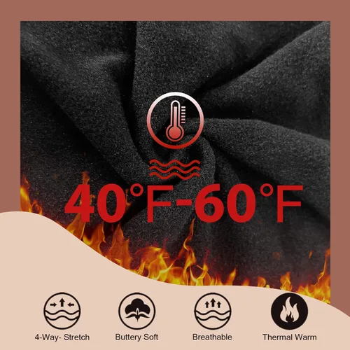 Vista 3 de Opuntia Paquete de 2 leggings de cintura alta con forro polar para mujer pantalones cálidos de invierno con control de abdomen para yoga senderismo