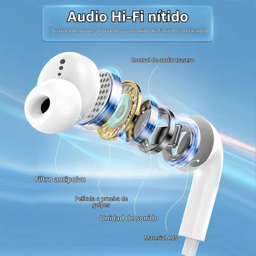 Vista 6 de [Certificado Apple MFi] Auriculares USB C para iPhone 17, 16, 15, auriculares con cable con micrófono y control de volumen, cancelación de ruido