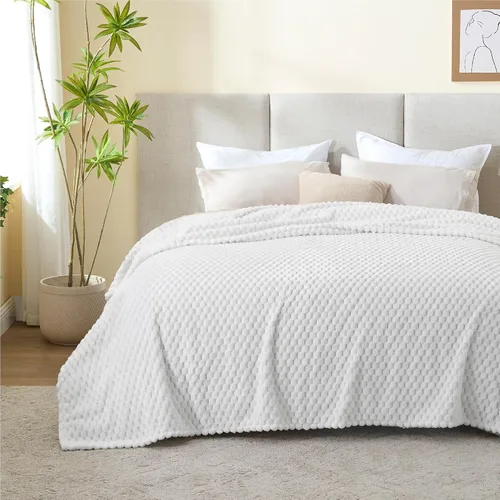 Vista 39 de BEDELITE Manta de forro polar para sofá y cama, manta decorativa de jacquard 3D de almendra, súper suave y acogedora, manta mullida cálida adecuada