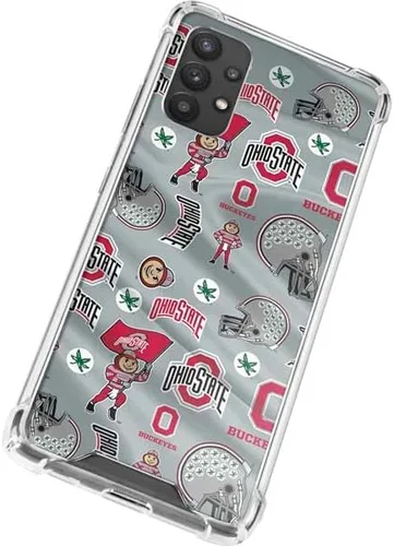 Vista 2 de Skinit Funda transparente compatible con Galaxy A32 5G - Diseño de patrón oficial de la Universidad Estatal de Ohio Gris - UNIOHS03