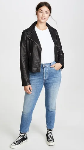 Vista 5 de Madewell Chaqueta de moto de cuero lavado para mujer