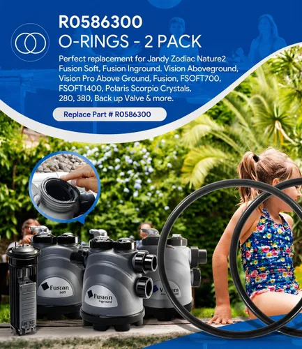 Vista 2 de Paquete de 2 anillos tóricos grandes VITON R0586300 de repuesto para The Zodiac Nature 2 Fusion, Fusion Soft, Inground, Vision Aboveground, Vision