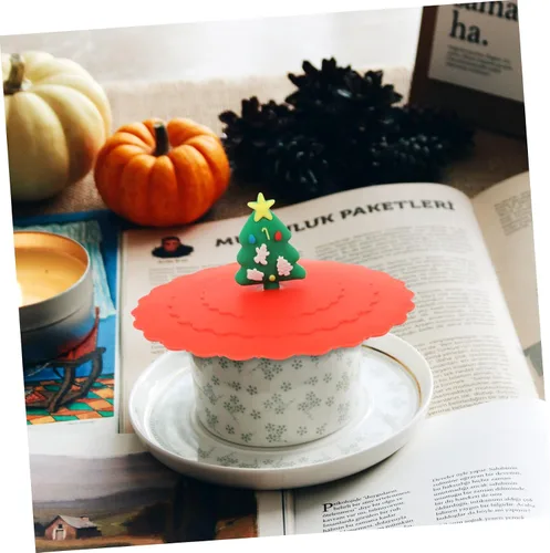 Vista 2 de BESTOYARD 30 piezas de silicona de Navidad tapa de taza de té taza de café, tapa de taza de té, tapa de taza de Navidad, tapas de taza de Navidad
