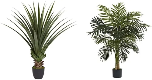 Vista 9 de Nearly Natural Planta de agave con pinchos de 4 pies y plantas artificiales de seda Dracaena (tacto real), color verde