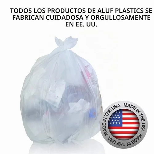 Vista 6 de Aluf Plastics HCR-404816C - Bolsas de basura transparentes de 45 galones de 40 x 48 pulgadas, equivalentes a 16 micrones, bolsas de basura de alta