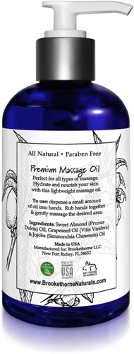 Vista 7 de Aceite de masaje sin perfume para terapia de masaje 8oz Brookethorne