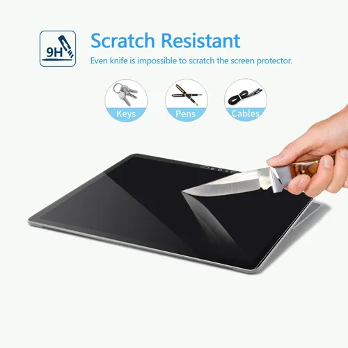 Vista 5 de Megoo Protector de pantalla para Microsoft Surface Go 4/3/2/1, vidrio templado 9H, anticaídas, hidrofóbico, oleofóbico, 9.5 x 6.7 in, 10,5 pulgadas