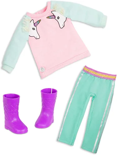 Vista 13 de Glitter Girls Accesorios para muñecas de 14 pulgadas - Juego de mochila y fiesta de pijamas - Tie - Saco de dormir teñido, almohada arcoíris
