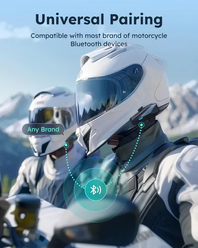 Vista 8 de ASMAX Auriculares Bluetooth para motocicleta S1 con control de voz Gris-1 paquete