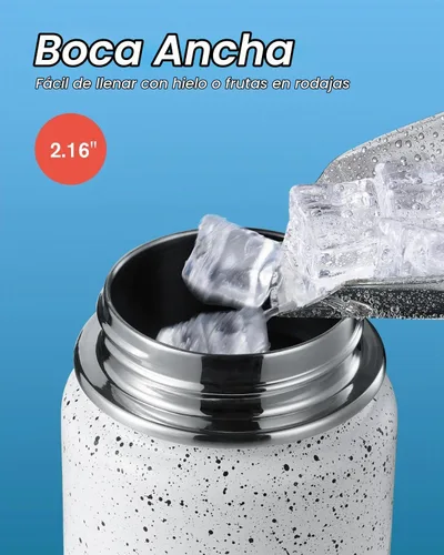 Vista 4 de Coolflask Botella de agua de 24 onzas aislada con pajilla, 3 tapas de metal de acero inoxidable, botella de agua de boca ancha para deportes u