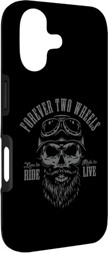 Vista 3 de Forever Two Wheels Biker Skull with Beard Motorcycle Design - Carcasa para iPhone 17