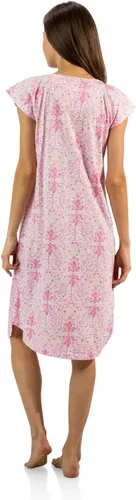 Vista 3 de Casual Nights Camisón de manga corta con encaje fruncido para mujer