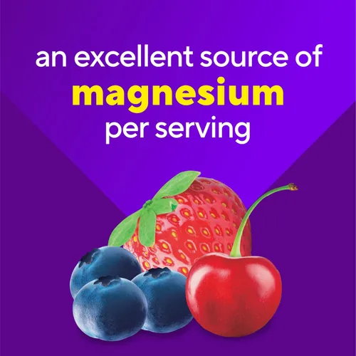 Vista 4 de vitafusion Suplemento de goma de glicinato de magnesio, 100 mg por porción apoya la relajación muscular (1) para mujeres y hombres adultos, sabor a