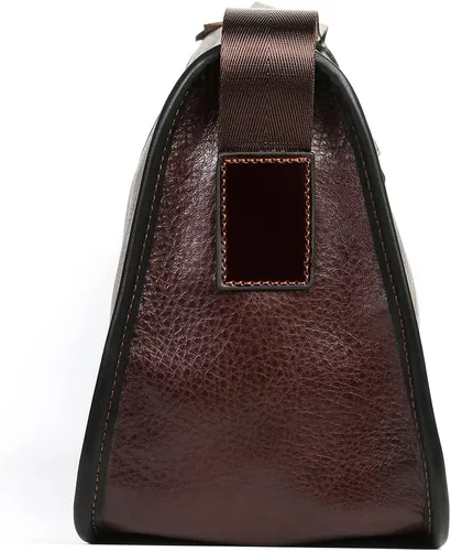 Vista 4 de Bolso bandolera de cuero casual para hombre y mujer, estilo vintage