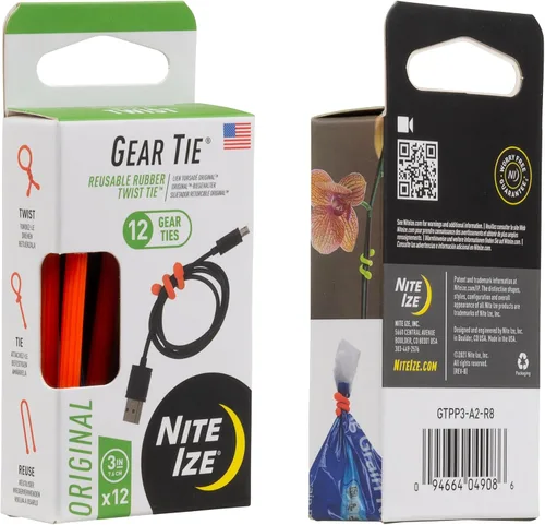 Vista 8 de Nite Ize Gear Tie Original ProPacks – Lazos de goma reutilizables para uso en interiores y exteriores – Interior de alambre flexible – Exterior