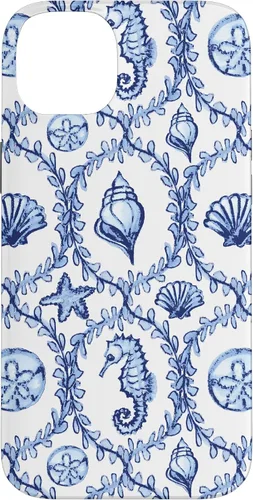 Vista 15 de Funda náutica para iPhone 12 Pro Max Coastal Nieta Preppy Shells náutica blanca azul mar