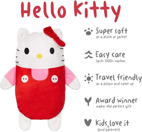 Vista 3 de Cubcoats Hello Kitty 2 en 1 Transforming Pullover Sudadera con capucha y suave Plushie