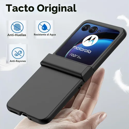 Vista 3 de Ninki Funda con tapa para Motorola Razr Plus 2023 y Razr 40 Ultra - Protector de bisagra, carcasa de PC a prueba de golpes, color negro