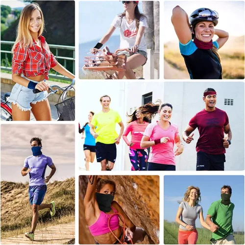 Vista 6 de Polaina para el cuello de la cara, unisex, bufanda refrescante, pasamontañas, máscara para mujeres y hombres, multifunción transpirable